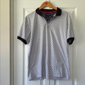 Men's Light Gray Polo with Black Trim